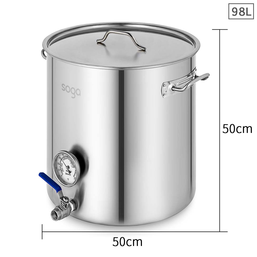 Stainless Steel Brewery Pot with Beer Valve - 98L - Notbrand