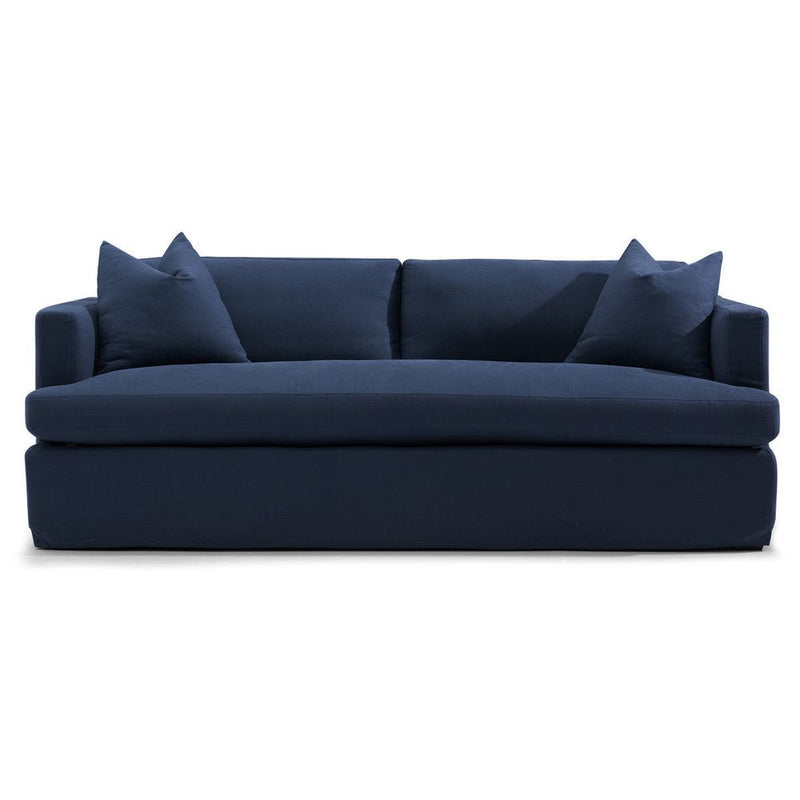 Birkshire 3 Seater Slip Linen Cover Sofa - Navy - Notbrand