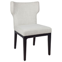 Set of 2 Ashton Natural Linen Dining Chair with Black legs - Notbrand