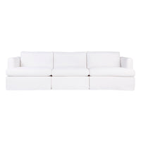 Birkshire Slip Cover Modular Linen Sofa - White Option 3 - Notbrand