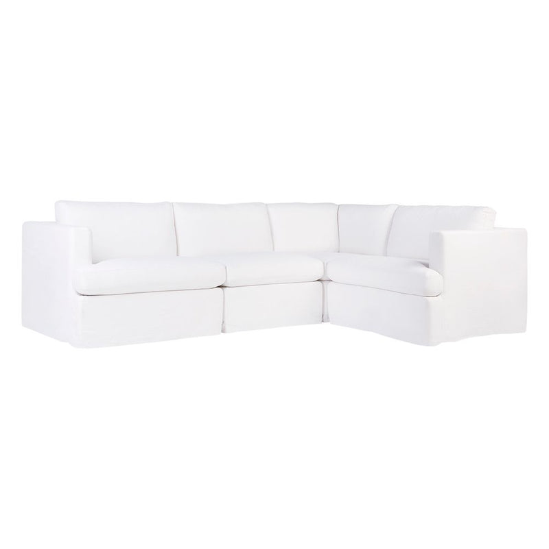 Birkshire Slip Cover Modular Linen  Sofa - White Option 1 - Notbrand