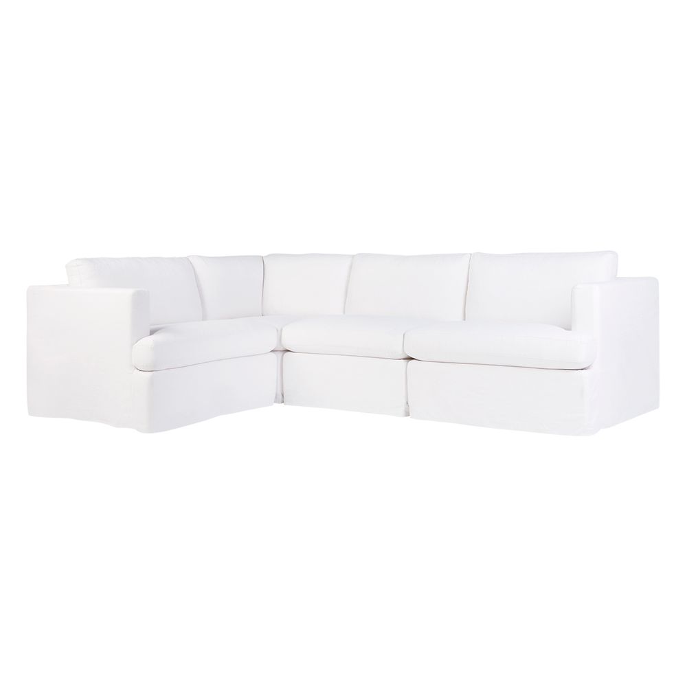 Birkshire Slip Cover Modular Linen Sofa - White Option 2 - Notbrand