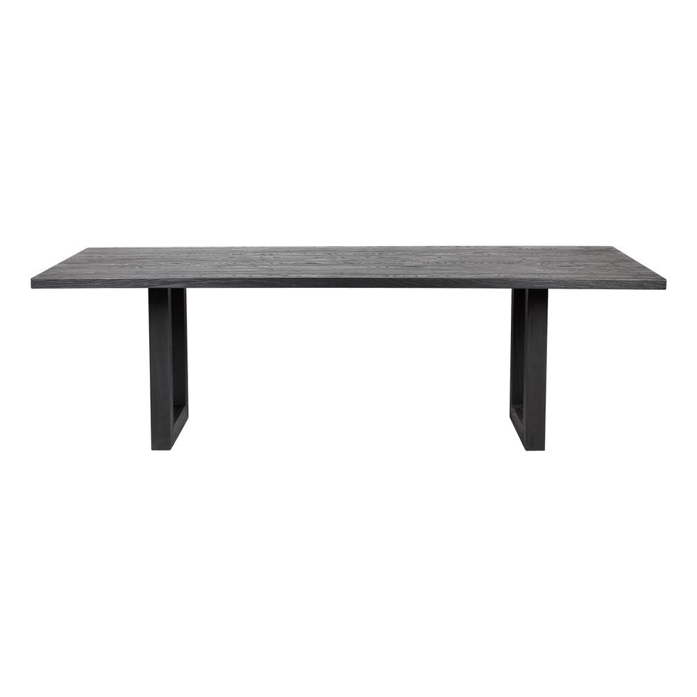 Leeton Oak Wood Dining Table - 2.4m Black - Notbrand