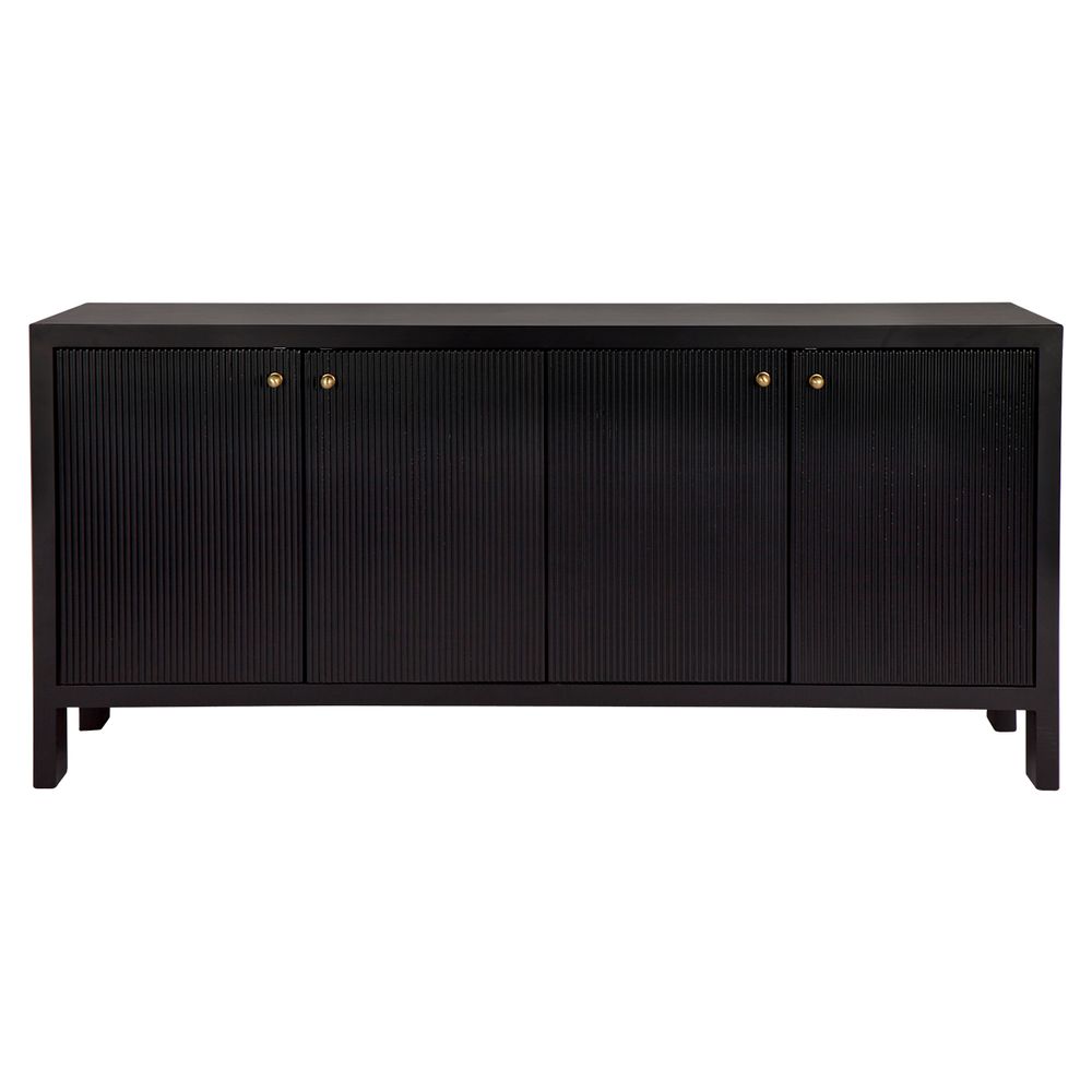 Ariana 4 Door Buffet Table with Gold Handles- Black - Notbrand