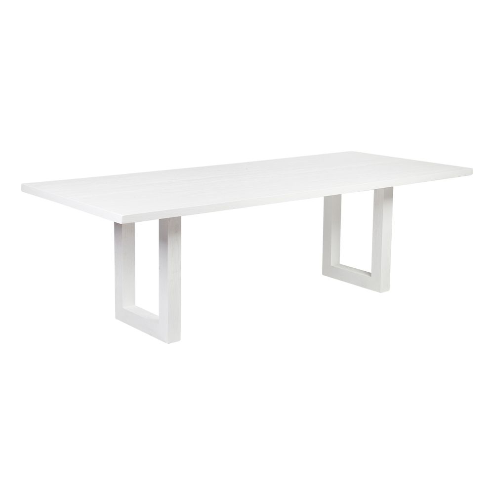 Leeton Oak Wood Dining Table - 2.4m White - Notbrand
