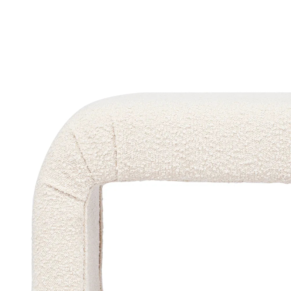 The Curve Boucle Bench Ottoman - White - Notbrand