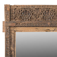 Bevelled Mirror with Carved Teak Frame - 160cm - Notbrand
