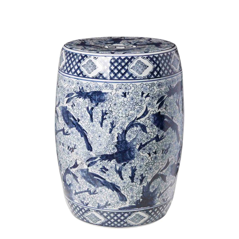 Zhu Ceramic Garden Stool - Dark Blue - Notbrand