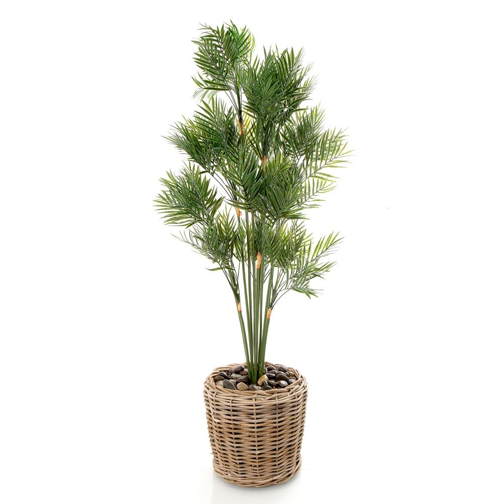 Parlour Faux Palm Tree In Rattan Basket - 1.2m - Notbrand