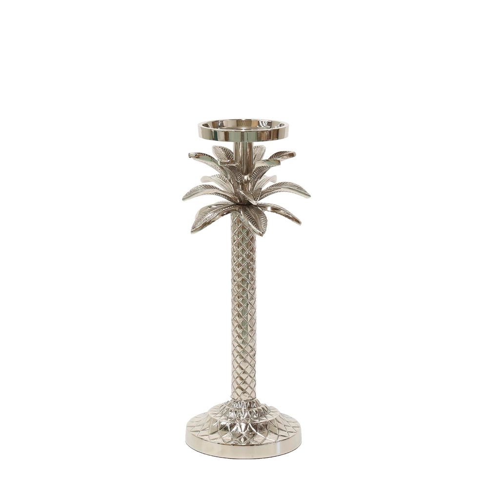 Raffles Palm Candle Stick In Silver - Small - Notbrand
