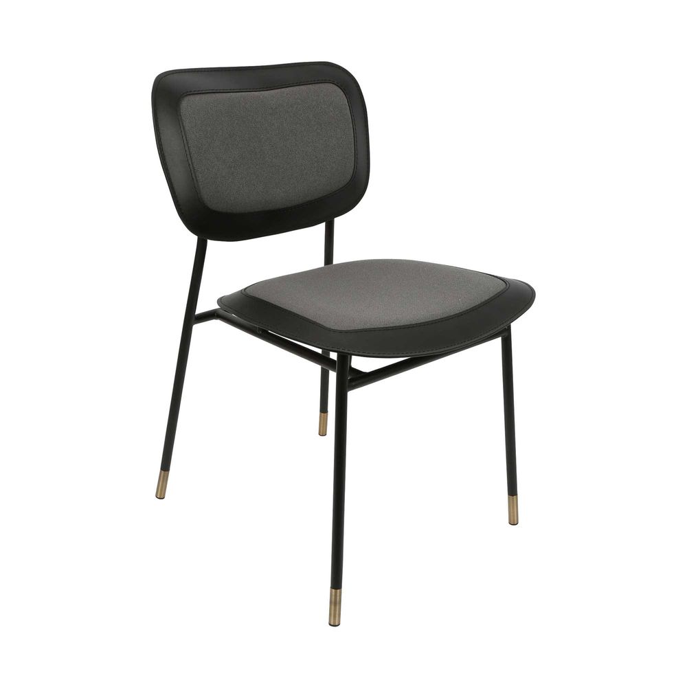 Seda Recycle Leather Dining Chair - Black - Notbrand