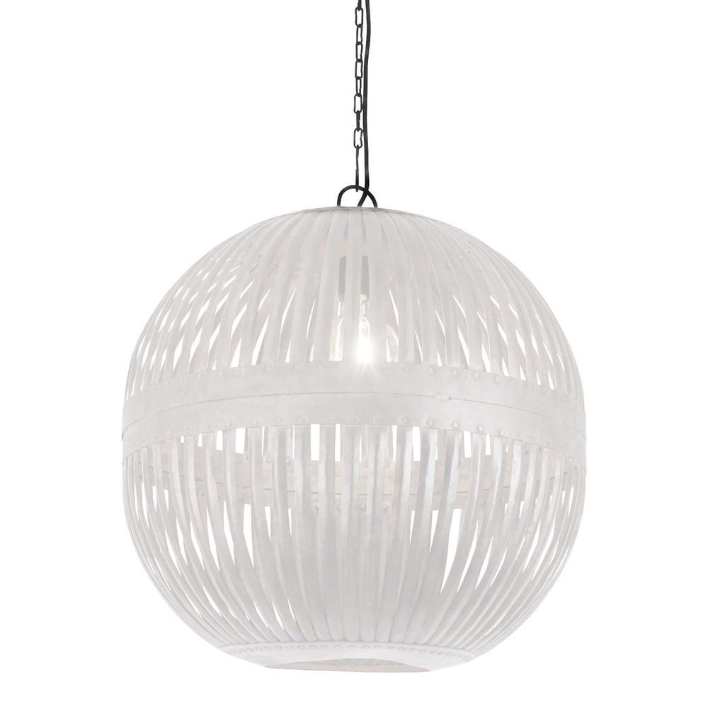 Esch Brass Ball Ceiling Pendant - White - Notbrand