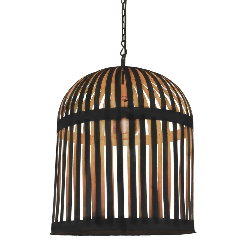 Esch Brass Cage Ceiling Pendant - Black - Notbrand