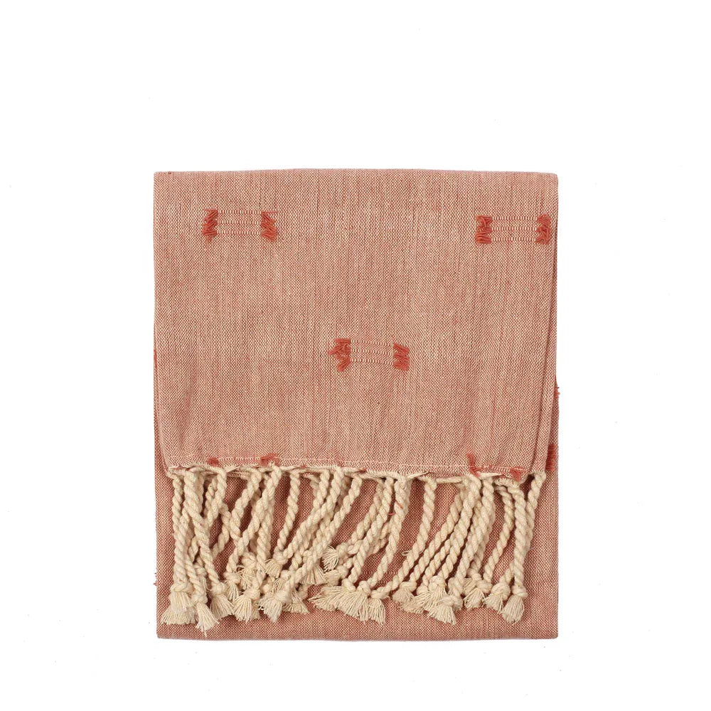 Set of 6 Tuff Cotton loose Tea Towel With Fringe - Rose Dawn - Notbrand