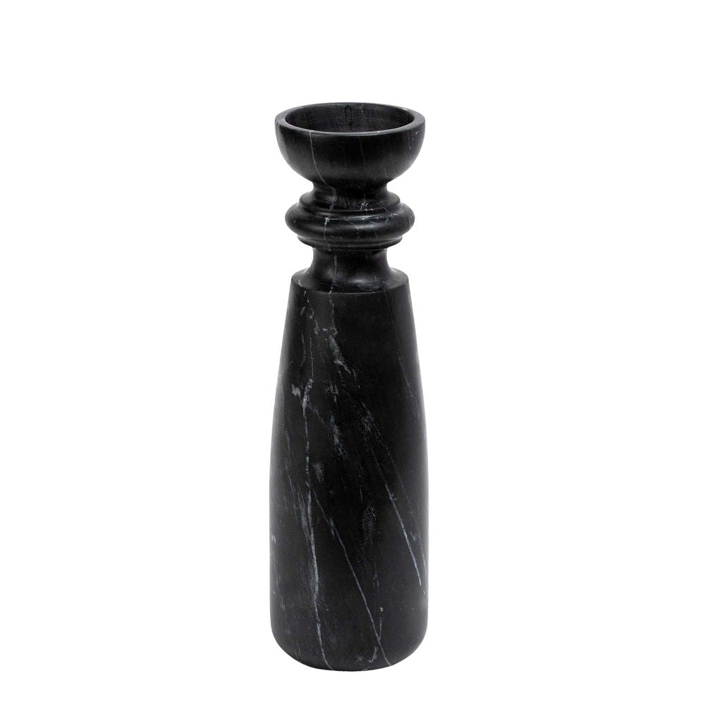Santiago Marble Candle Stand Black - Large - Notbrand