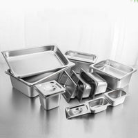 Gastronorm Full Size 1/3 GN Pan  Stainless Steel Tray With Lid - 6.5 Cm Deep - Notbrand