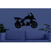 Motorcycle Metal Wall Art with World Map - Notbrand