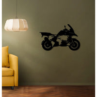 Motorcycle Metal Wall Art with World Map - Notbrand