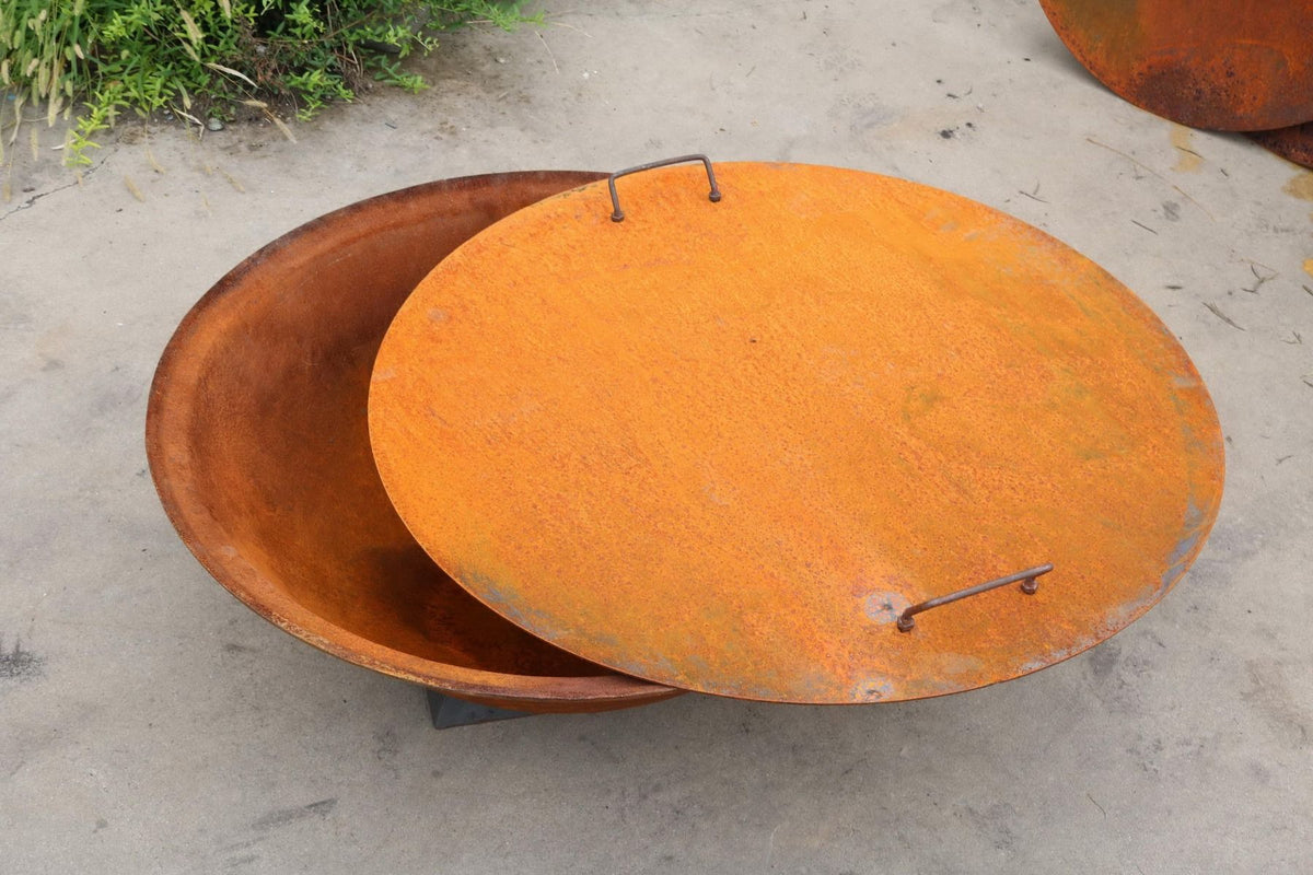Rustic Fire Pit Lid with 2 Handles - 125cm - Notbrand