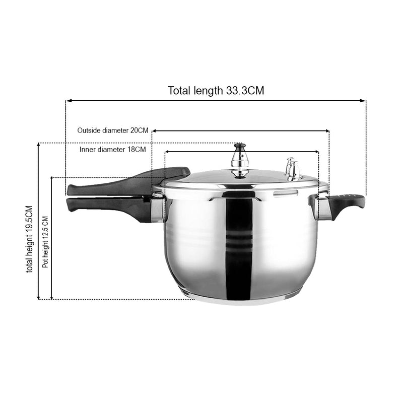Stainless Steel Pressure Cooker With Seal - 10L - Notbrand
