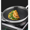 18/10 STAINLESS STEEL 34CM FRYING PAN TEXTURED NON STICK INTERIOR WITH HELPER HANDLE AND LID - Notbrand