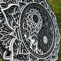Ombres Wooden Yin Yang Mandala Wall Art - Notbrand
