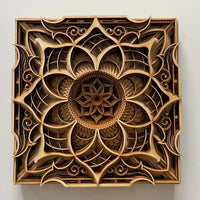 Esrocs Handcrafted Wooden Mandala Wall Art - Natural - Notbrand