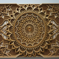 Sombre Handcrafted Wood Mandala Wall Art - Gold - Notbrand