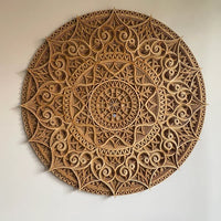 Krilge Wooden Mandala Wall Art - Natural - Notbrand