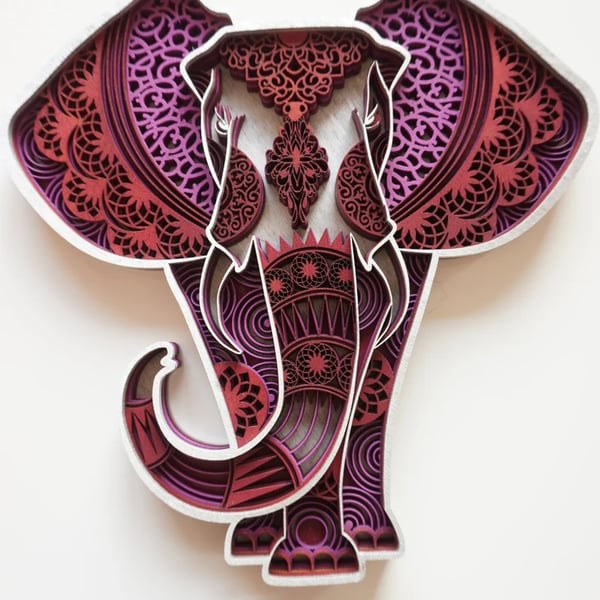 Vrarkil Handcrafted Elephant Wooden Mandala Wall Art - Notbrand