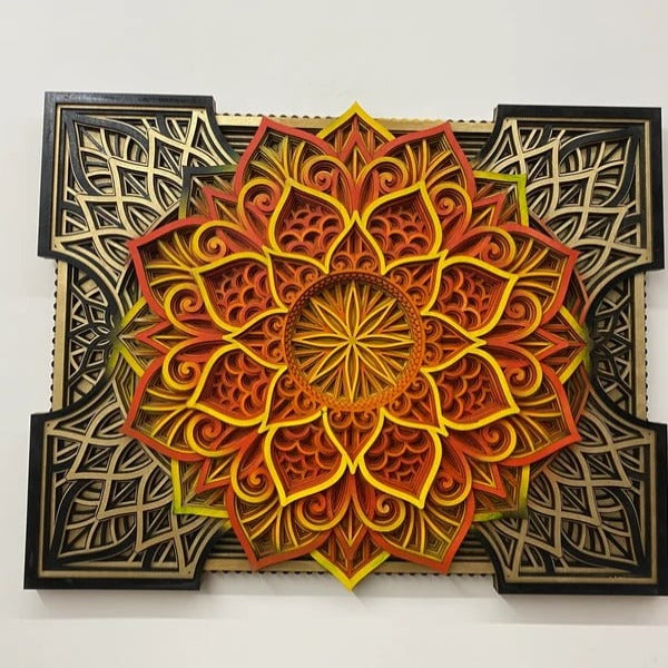 Guze Handcrafted Wooden Mandala Wall Art - Notbrand