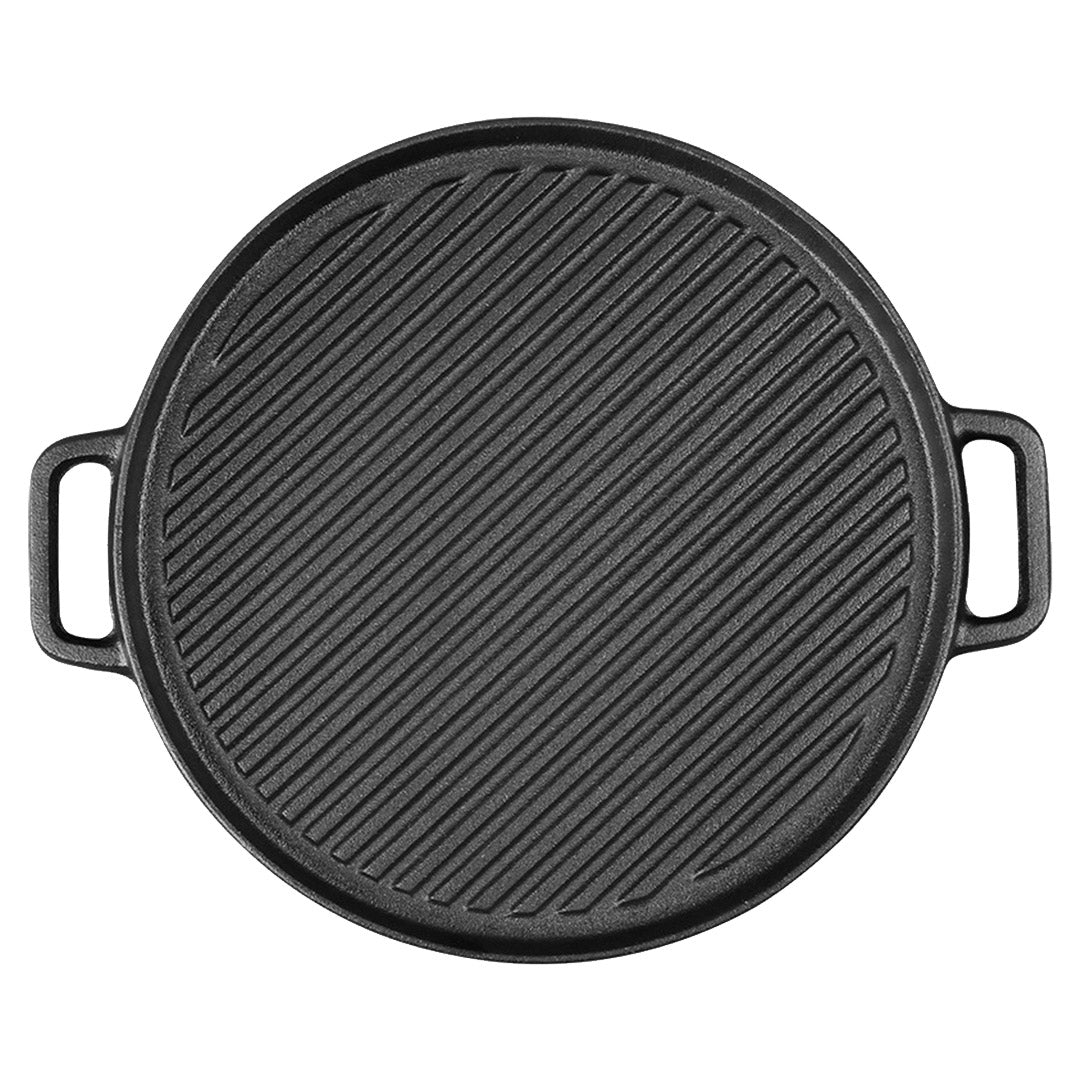 Cast Iron Ribbed Pan Round - 30cm - Notbrand