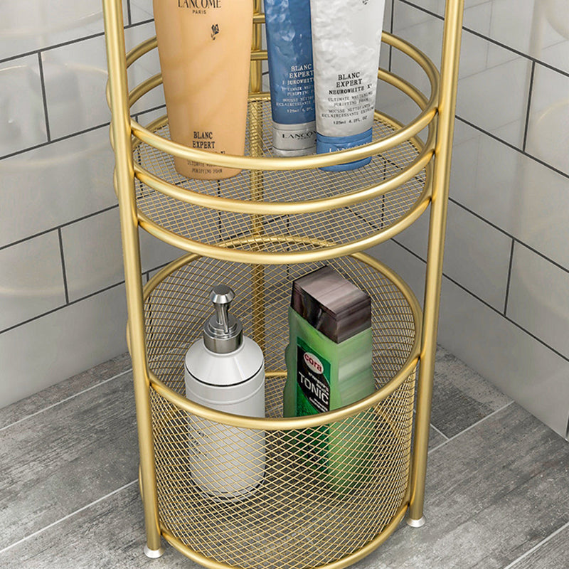 Multifunctional Display Rack with Basket in Gold - 3 Tier - Notbrand