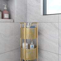 Bathroom Multifunctional Rolling Display Rack in Gold - 3Tier - Notbrand