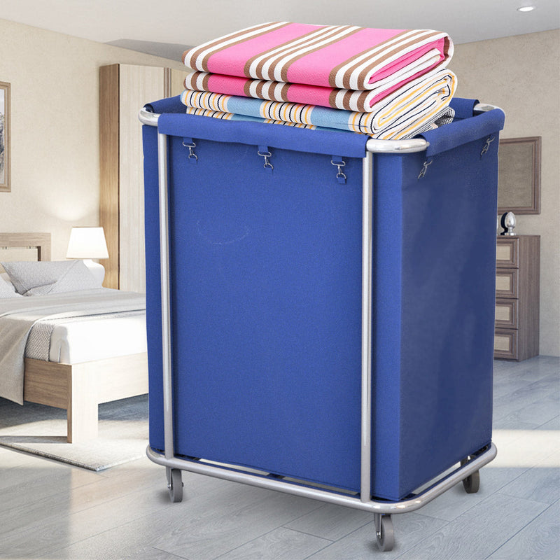 Stainless Steel Rectangular Laundry Basket - Blue - Notbrand