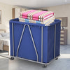 Stainless Steel Rectangular Laundry Basket in Blue - Large - Notbrand