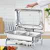 Stainless Steel Rectangular Chafing Dish with Top Lid - 58cm - Notbrand