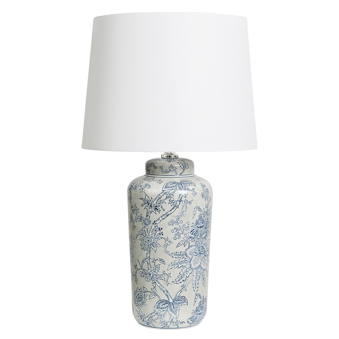 Toile Ceramic Table Lamp - Blue & Grey - Notbrand