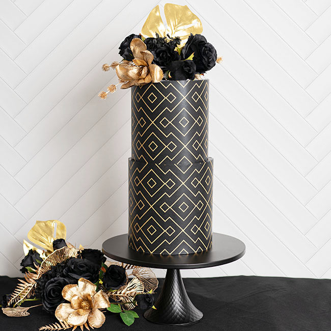 Classic Textured Metal Cake Stand - Matte Black - NotBrand