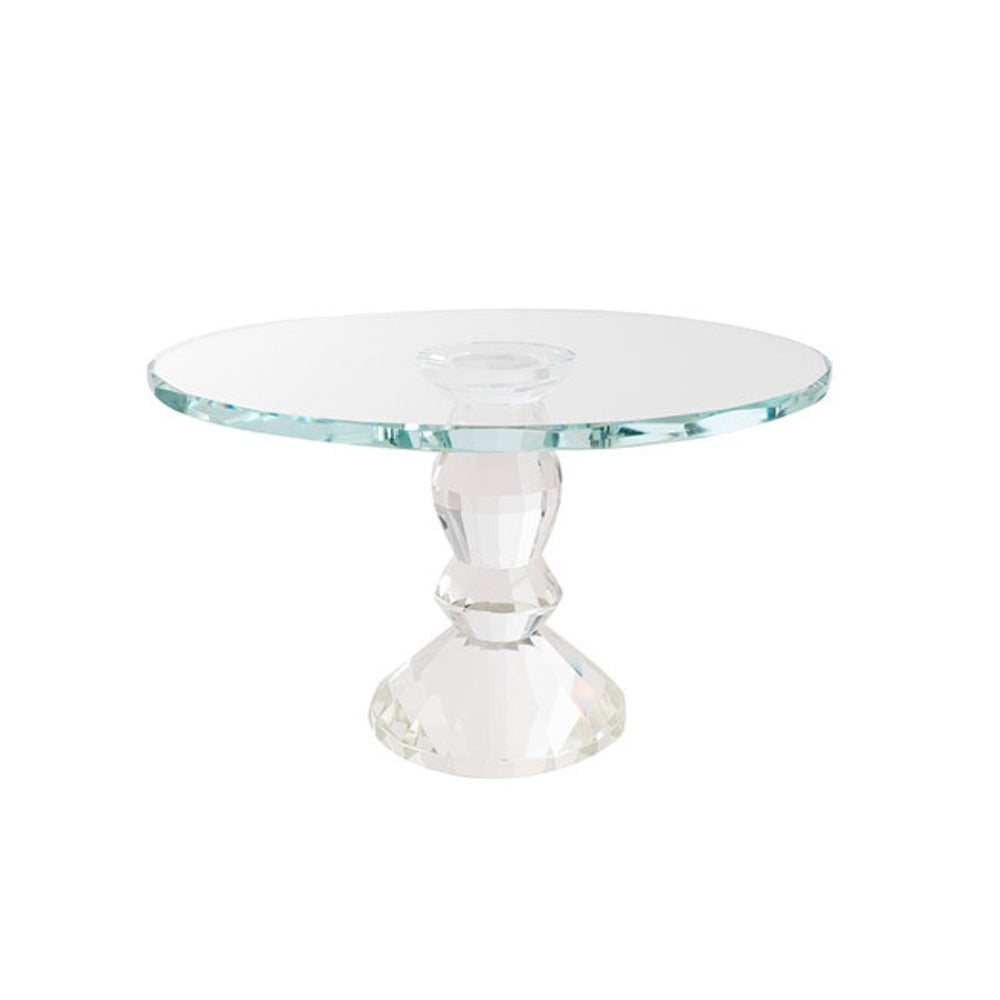 Round Glass Crystal Cake Stand in Clear - Small - NotBrand