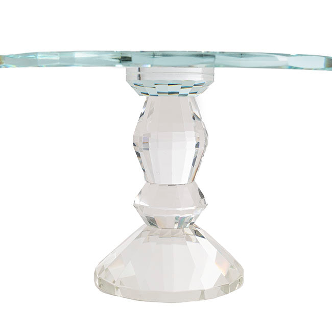 Round Glass Crystal Cake Stand in Clear - Small - Notbrand