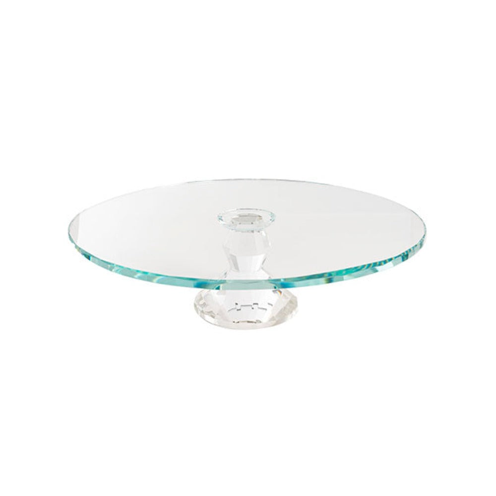 Round Glass Crystal Cake Stand in Clear - Large - NotBrand