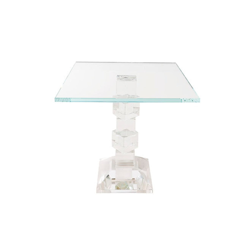 Crystal Glass Square Cake Stand - Clear - NotBrand