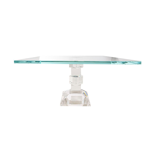 Crystal Glass Square Cake Stand - Clear - Notbrand