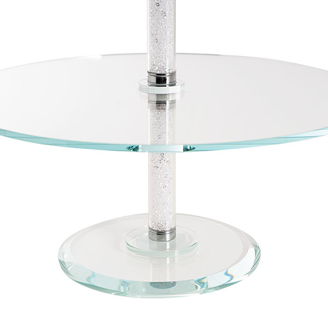 Crystal Glass 2 Tier Cake Stand in Clear - 45cmH - Notbrand