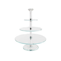 Crystal Glass 3 Tier Cake Stand in Clear - 45cmH - Notbrand