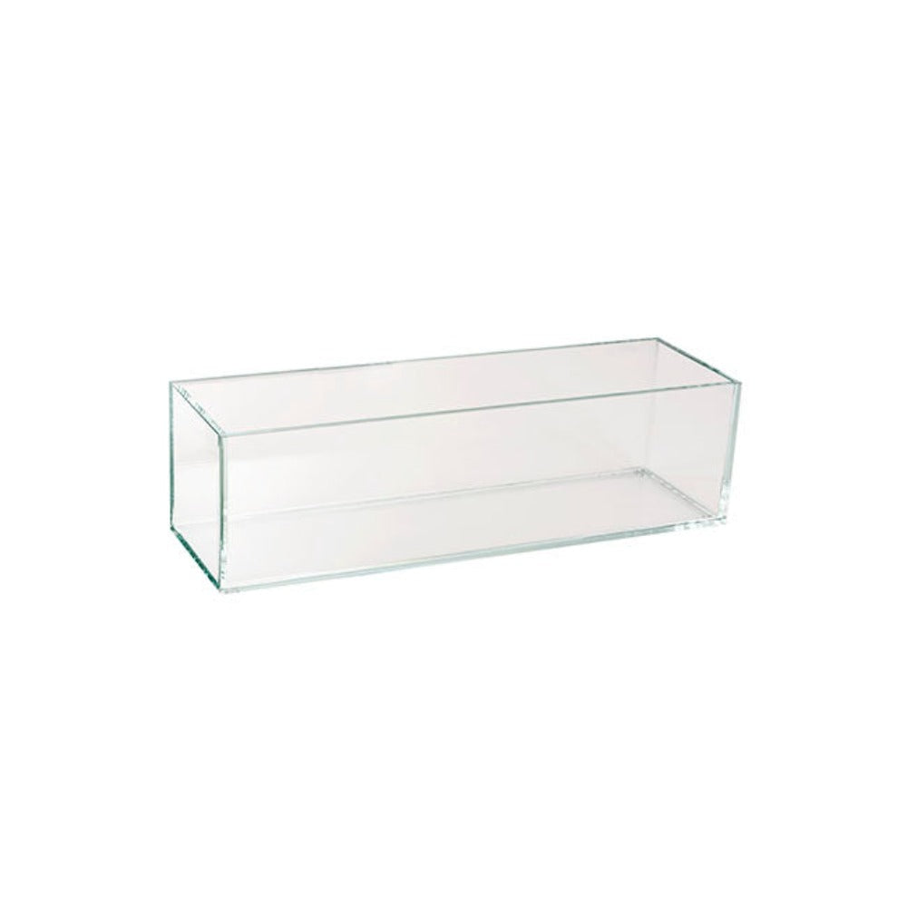 Set of 2 Crystal Glass Rectangle Low Rise Trough in Clear - Small - NotBrand