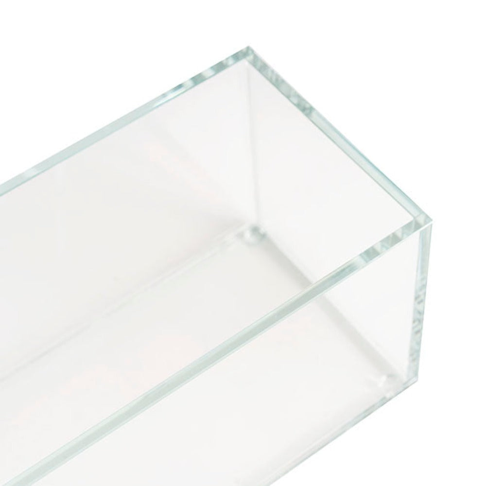 Crystal Glass Rectangle Low Rise Trough - Clear - NotBrand