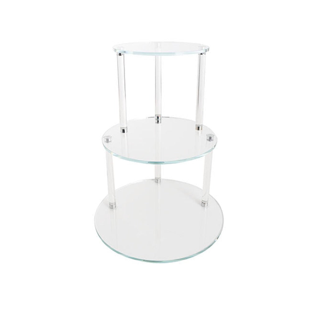 Crystal Glass 3 Tier Cake Display Stand - Clear - NotBrand