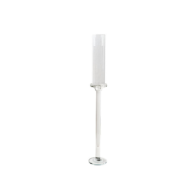 Crystal Glass Single Pillar Candle Holder in Clear - Small - Notbrand